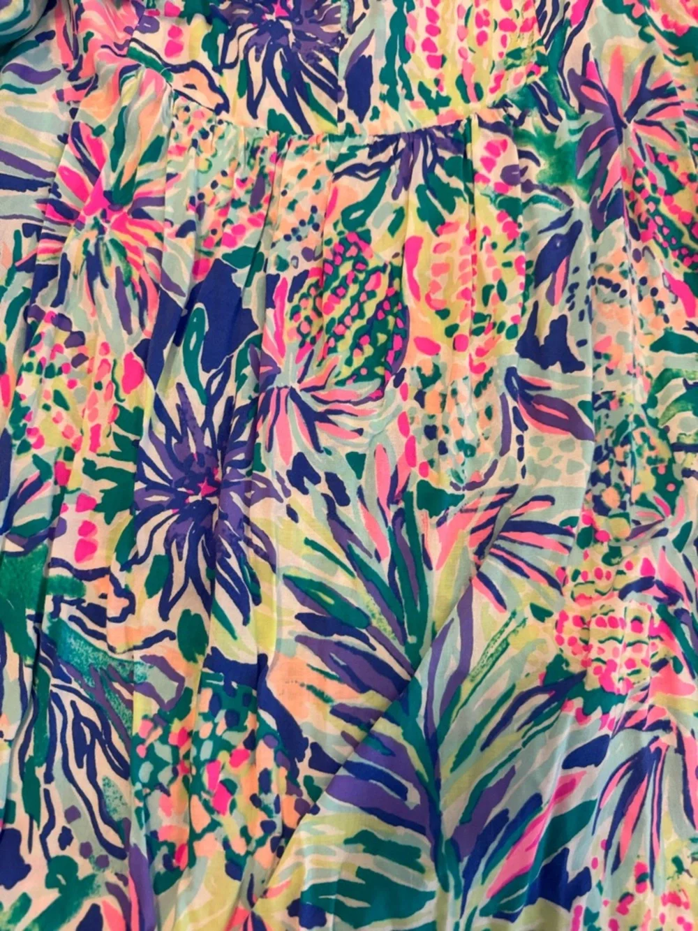 Lilly Pulitzer Multi-Color Tropical Floral Off-Shoulder Dress - Picture 3 of 3